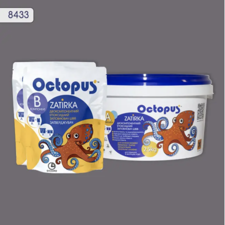 Двухкомпонентная эпоксидная затирка Octopus Zatirka цвет 8433, 2,5 кг (8433-2)