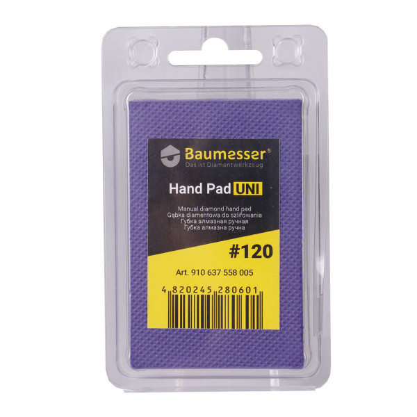 Губка полировальная алмазная ручная гальваническая HAND PAD UNI #120 (910637558005)