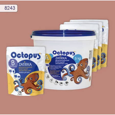Двухкомпонентная эпоксидная затирка Octopus Zatirka цвет 8243, 5 кг (8243-5)