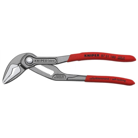 Високотехнологічні сантехнічні кліщі KNIPEX Cobra (витончені губки), 180 мм (87 51 180)