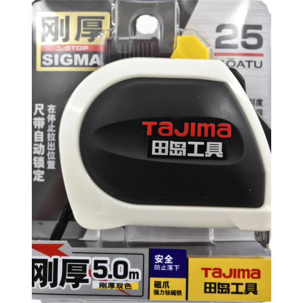 Рулетка строительная TAJIMA SIGMA SFSSM2550-CHN 5 м магнитная с автостопом (1001-2609)
