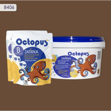 Двухкомпонентная эпоксидная затирка Octopus Zatirka цвет 8406, 2,5 кг (8406-2)