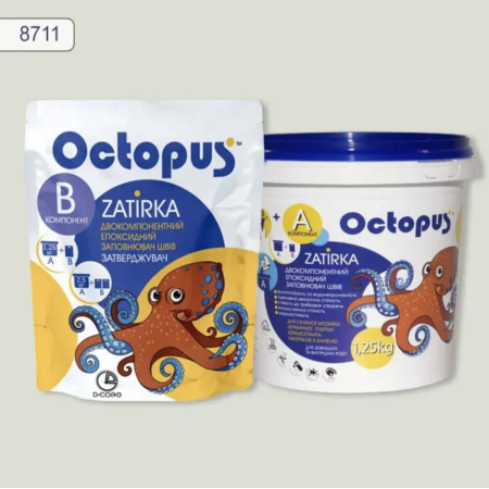 Двухкомпонентная эпоксидная затирка Octopus Zatirka цвет № 8711, 1,25 кг (8711-1)