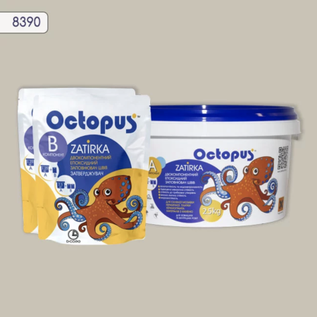 Двокомпонентна епоксидна фуга Octopus Zatirka колір сірий 8390 2,5 кг (8390-2)