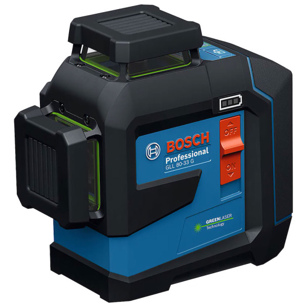 Лазерный линейный нивелир Bosch GLL 80-33 G Professional с акб, держателем LB 10 и аксессуарами в чемодане (0601065501)
