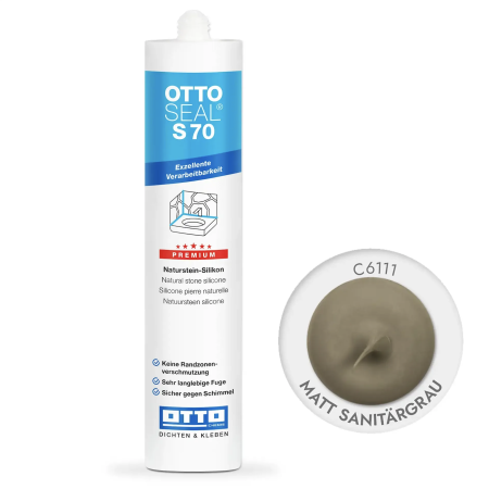 Силиконовый герметик Litokol OttoSeal S70 C6111 серый матовый (matt Sanitärgrau ), 310 мл (S70C6111)
