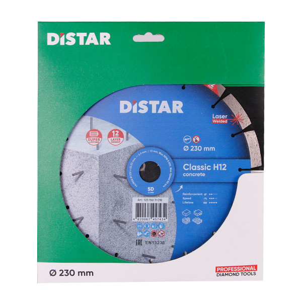 Круг алмазный отрезной DISTAR 1A1RSS 230 мм Classic H12 (12315011018)