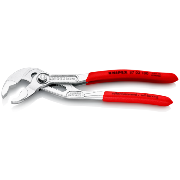 Переставные клещи Knipex Cobra Hightech сантехнические (хромированные), 180 мм (87 03 180)