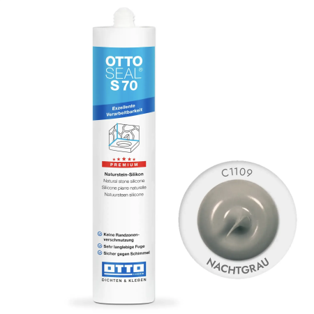 Силиконовый герметик Litokol OttoSeal S70 С1109 серая ночь (Nachtgrau), 310 мл (8NTRGNT0201)