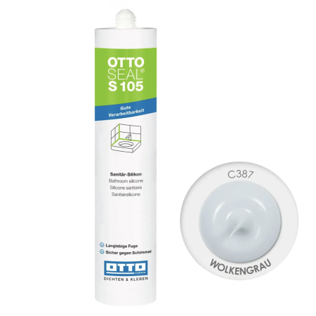 Санитарный силиконовый герметик OTTOSEAL S105 С387 (Wolkengrau), 310 мл (S105C387)