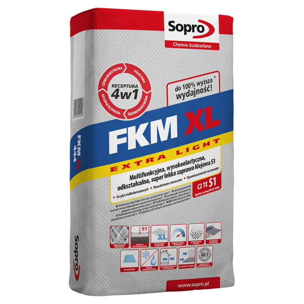 Клей для плитки Sopro FKM XL 444 C2TES1 15 кг, серый (444/15)