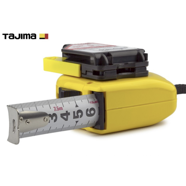 Рулетка строительная TAJIMA HI LOCK  SFL25-75BL 7,5 м с держателем на ремень (1001-1911)