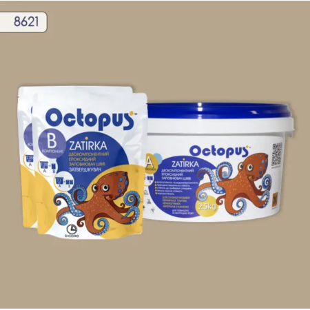 Двухкомпонентная эпоксидная затирка Octopus Zatirka цвет 8621, 2,5 кг (8621-2)