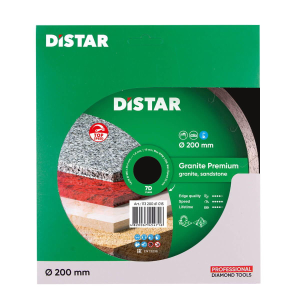 Диск алмазный Distar Granite Premium 200 мм для гранита/мрамора/габбро (11320061015)