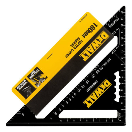 Угольник для кровельных работ, металлический, размером 180х180 мм DeWALT (DWHT25227-0)