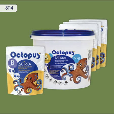 Двухкомпонентная эпоксидная затирка Octopus Zatirka цвет 8114, 5 кг (8114-5)