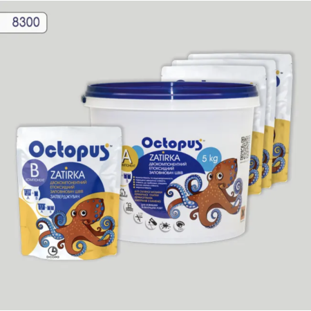 Двухкомпонентная эпоксидная затирка Octopus Zatirka цвет 8300, 5 кг (8300-5)