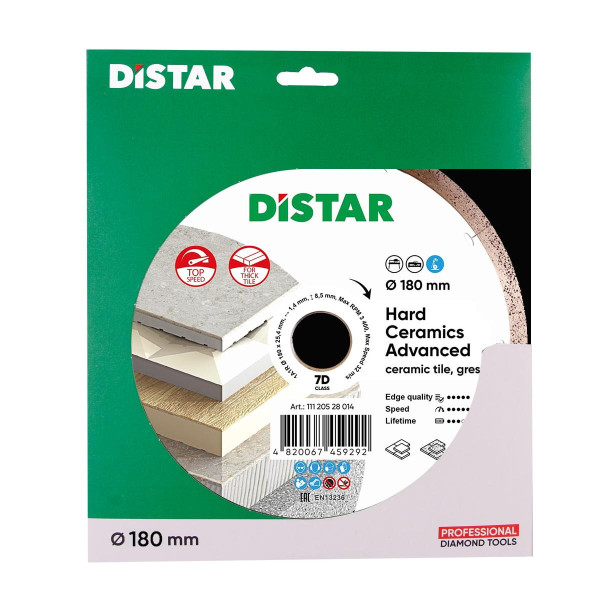 Диск алмазный Distar Hard ceramics Advanced 180 мм для керамогранита/керамики (11120528014)