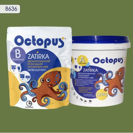 Двухкомпонентная эпоксидная затирка Octopus Zatirka цвет № 8636, 1,25 кг (8636-1)