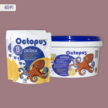 Двухкомпонентная эпоксидная затирка Octopus Zatirka цвет светло фиолетовый 8591 2,5 кг (8591-2)