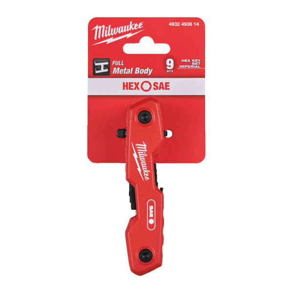 Набор ключей складных шестигранных дюймовых MILWAUKEE HEX, 9 шт. (4932493614)