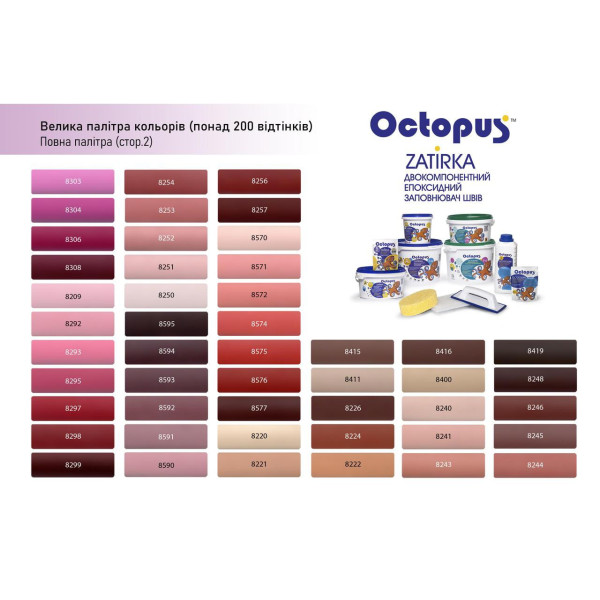 Двокомпонентна епоксидна фуга Octopus Zatirka колір 8222, 2,5 кг (8222-2)