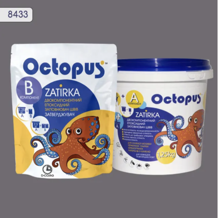 Двухкомпонентная эпоксидная затирка Octopus Zatirka цвет 8433, 1,25 кг (8433-1)