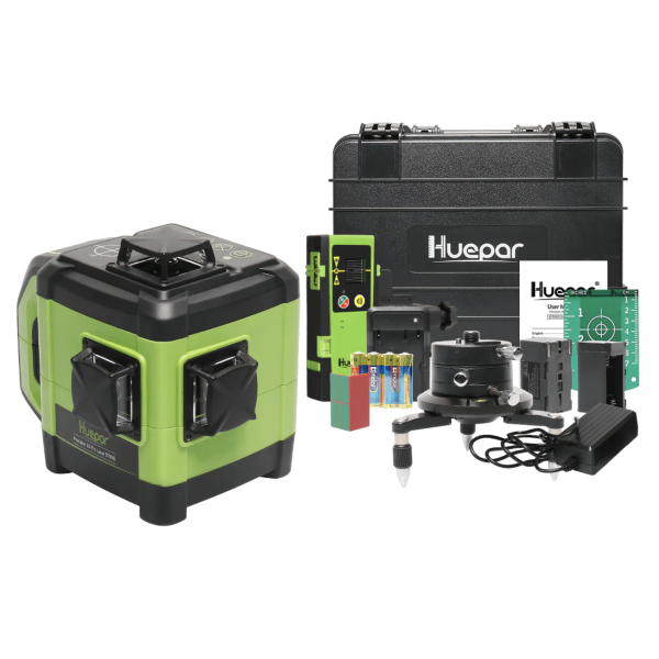 Лазерный уровень Huepar 3D DT03CG, электронный компенсатор (499010)