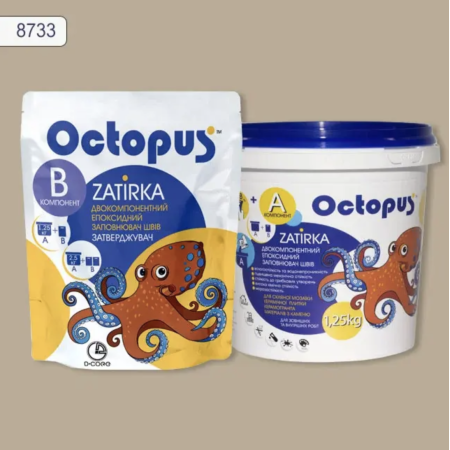 Двухкомпонентная эпоксидная затирка Octopus Zatirka цвет № 8733, 1,25 кг (8733-1)