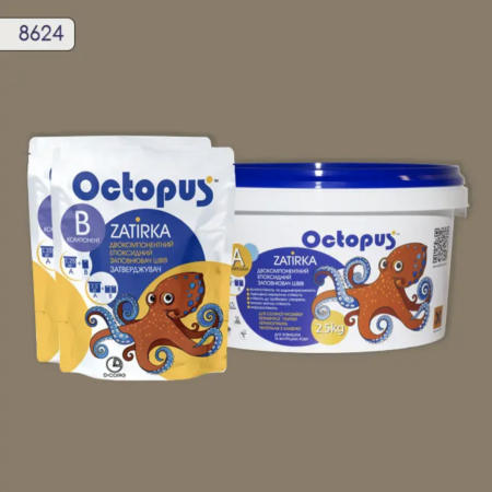 Двухкомпонентная эпоксидная затирка Octopus Zatirka цвет 8624, 2,5 кг (8624-2)