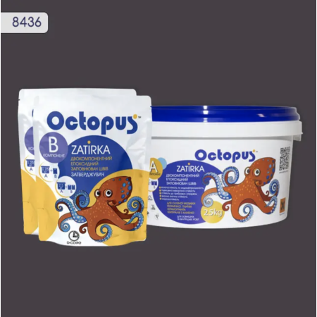 Двухкомпонентная эпоксидная затирка Octopus Zatirka цвет 8436, 2,5 кг (8436-2)