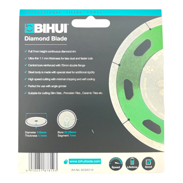 Диск алмазный BIHUI B-SLIM 115 мм для керамогранита и керамики (DCDS115)