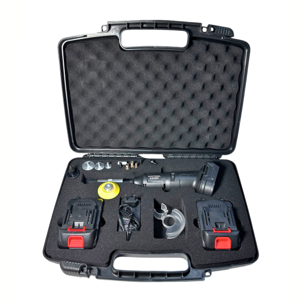 Кутова акумуляторна шліфувальна машина FIXTOOL Pomogator BLACKOUT з 2 АКБ 4A 18V (FIX200WBAT)