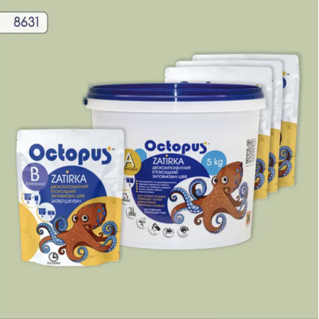 Двухкомпонентная эпоксидная затирка Octopus Zatirka цвет 8631, 5 кг (8631-5)