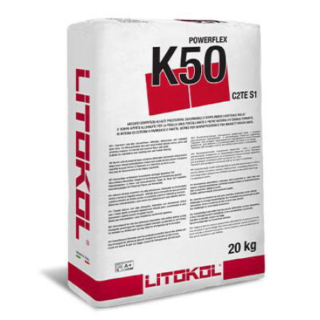 Клей на цементной основе Litokol POWERFLEX K50 C2TES1 20 кг, серый (K50G0020)
