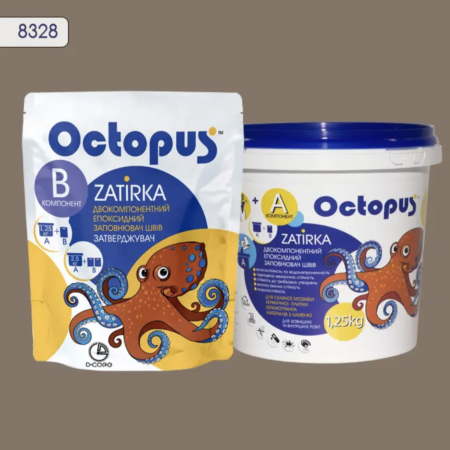 Двухкомпонентная эпоксидная затирка Octopus Zatirka цвет 8328, 1,25 кг (8328-1)