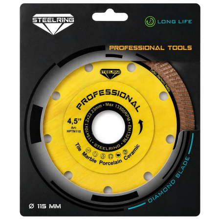 Супертонкий узкий алмазный диск Steelring PROFESSIONAL HPTN V2 115х1.2 (HPTN115V2)