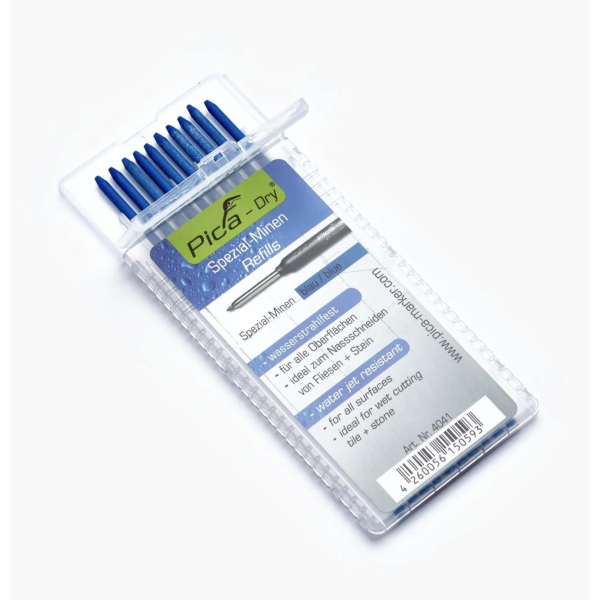 Сменные грифели для PICA Dry, водостойкие Water resistant (синий) 10 шт. (4041)