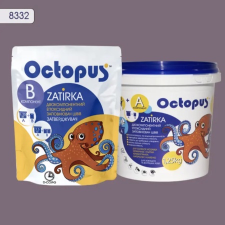 Двухкомпонентная эпоксидная затирка Octopus Zatirka цвет 8332, 1,25 кг (8332-1)
