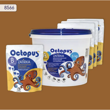 Двухкомпонентная эпоксидная затирка Octopus Zatirka цвет 8566, 5 кг (8566-5)