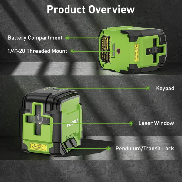 Лазерный уровень Huepar GK011DG со штативом TPD05 (498010)