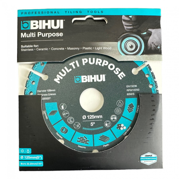 Диск алмазний BIHUI MULTI PURPOSE 125x2,4x22,23 мм (DSBS125)