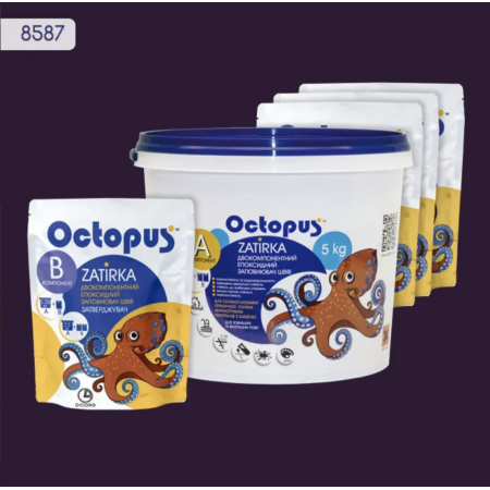 Двокомпонентна епоксидна фуга Octopus Zatirka колір 8587, 5 кг (8587-5)