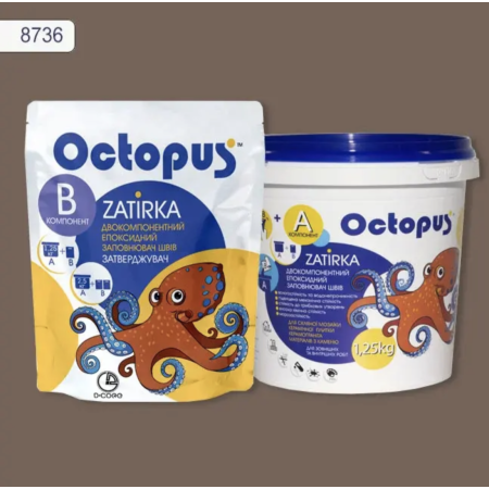 Двухкомпонентная эпоксидная затирка Octopus Zatirka цвет № 8736, 1,25 кг (8736-1)