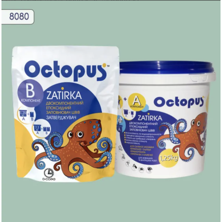 Двухкомпонентная эпоксидная затирка Octopus Zatirka цвет 8080, 1,25 кг (8080-1)