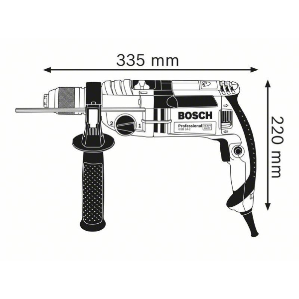 Дрель ударная Bosch Professional GSB 24-2 в L-Case с БЗП (060119C801)