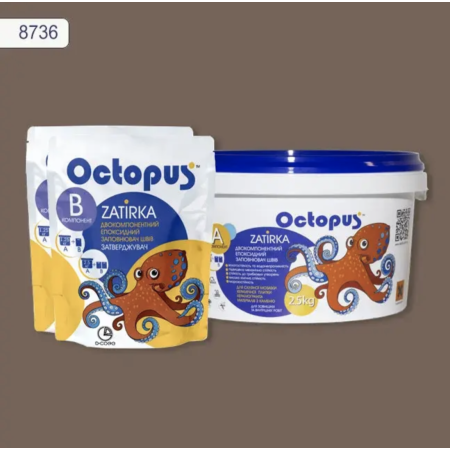 Двухкомпонентная эпоксидная затирка Octopus Zatirka цвет № 8736, 2,5 кг (8736-2)