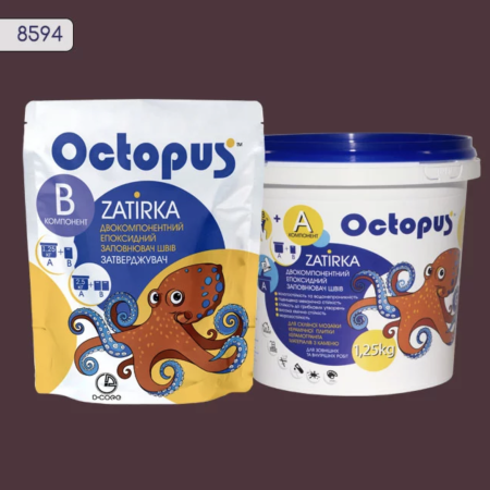 Двухкомпонентная эпоксидная затирка Octopus Zatirka цвет фиолетовый 8594 1,25 кг (8594-1)