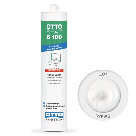 Силиконовый герметик OttoSeal S100 C01 белый (weiß) (S100C01)