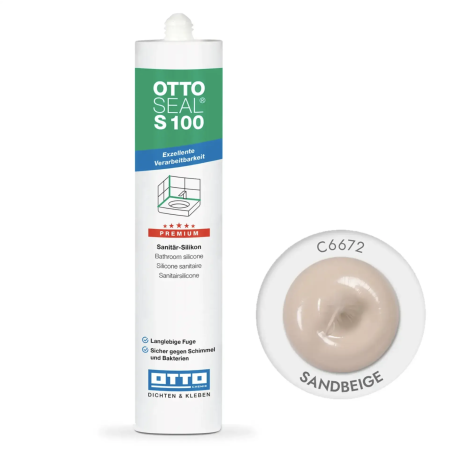 Силіконовий герметик OttoSeal S100 C6672 (Sandbeige), 300 мм (S100C6672)